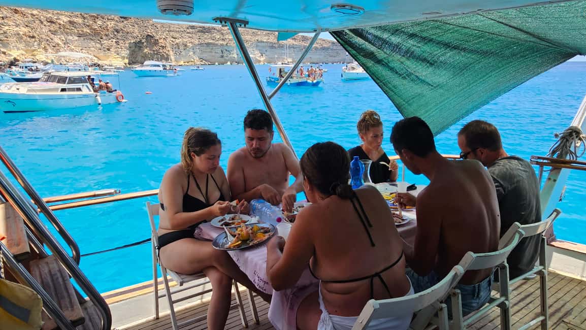 Lampedusa: Yacht excursion, swimming stops and typical lunch - Tabaccara Bay: 30 Minutes of Clear-Water Snorkeling