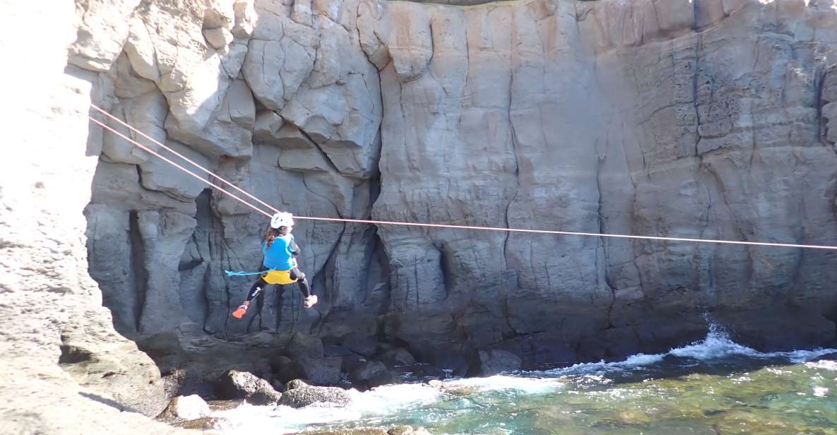 Las Palmas: Coastering, Via Ferrata, Water Jumping & Snorkel - The Cliffs Section: Via Ferrata Style, Suspension Bridge, and Easy Options
