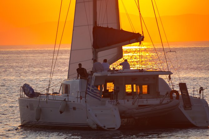 Luxury Catamaran Semi private cruise with meals & drinks and transportation. - Food and drinks on board: wine and Raki with lunch or dinner