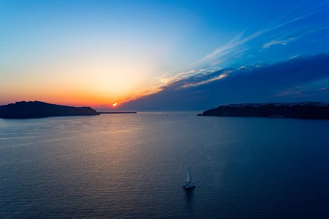 Luxury Sunset Cruise with Swim Stops, BBQ meals and Open Bar - Sailing the Santorini Volcano area: Caldera scenery and hot springs