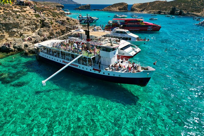Malta: Comino, Blue Lagoon & Caves - swim, snorkel & slide - The route from Bugibba: St Paul’s area, Mellieha Bay, and Ahrax Caves