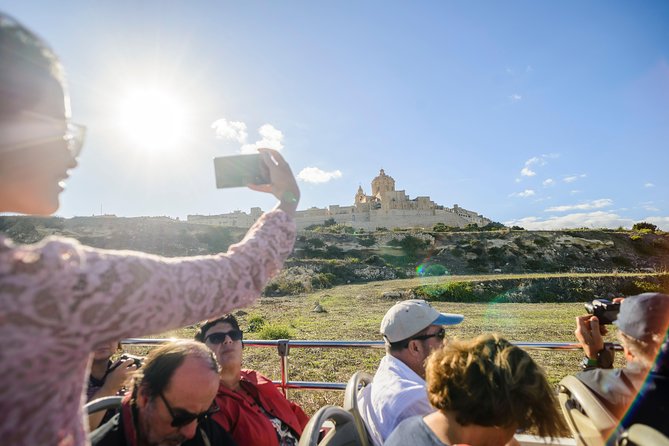 Malta Shore Excursion: Hop-On Hop-Off Bus Tour + Bookable Extras - North Route stops: Bugibba and Qawra beaches to Mosta and Mdina