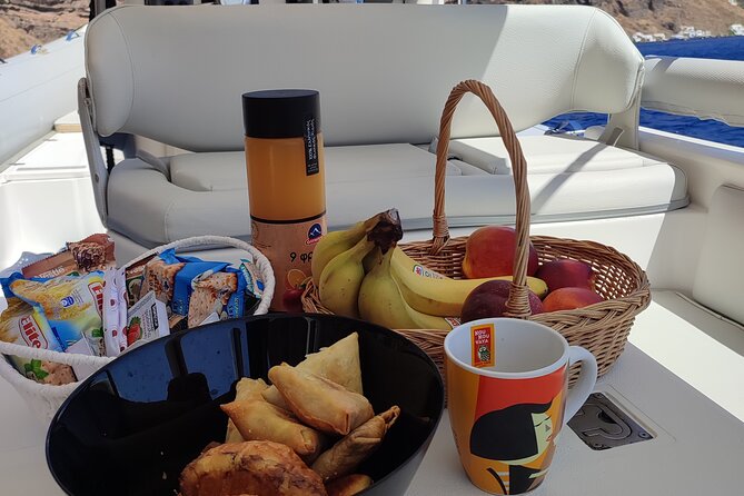 Morning or Afternoon 3hour Private boat Tour in Santorini - English on board and private pacing for up to 8