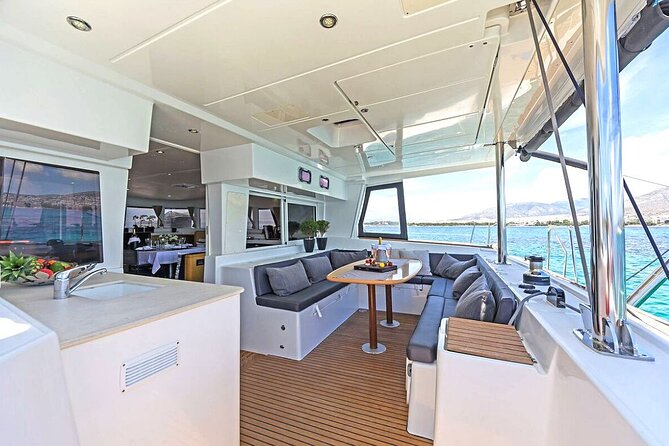 Mykonos Catamaran Premium Day-Sunset Tours 8-flavor Meal & Drinks - Swim Stop Setup: Snorkelling Gear, Sea Scooters, and Real Safety Comfort