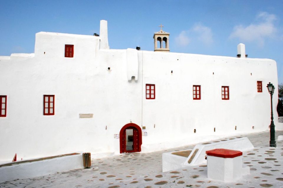 Mykonos: Farm, Ano Mera Village, and Beaches Guided Tour - Panagia Tourliani monastery: the decorated rooms you’ll remember