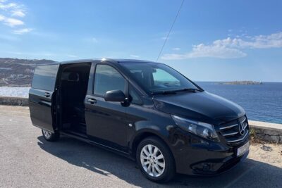 Mykonos Island VIP Transfers: 24/7 Private Transportation 1-Way - WhatsApp Contact and License Plate Details: No Guessing Needed