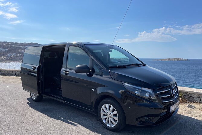 Mykonos Island VIP Transfers: 24/7 Private Transportation 1-Way - WhatsApp Contact and License Plate Details: No Guessing Needed
