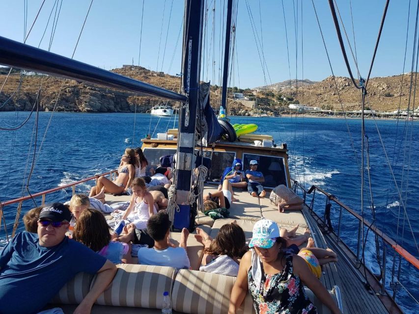 Mykonos: South Beaches Cruise - Paraga Beach stop: short swim time with a famous backdrop