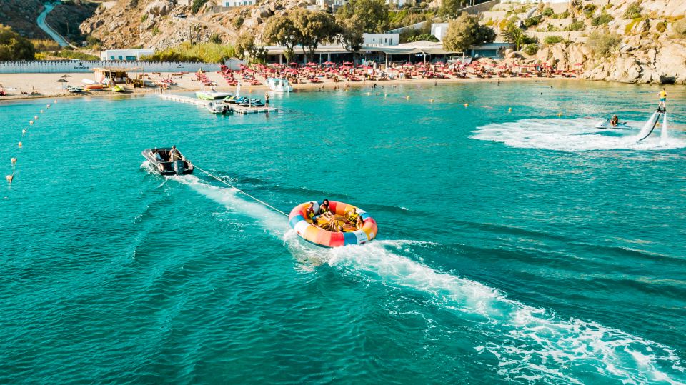 Mykonos: Super Paradise Beach Watersport Activities - Parasailing in tandem: soaring without the hands-on work