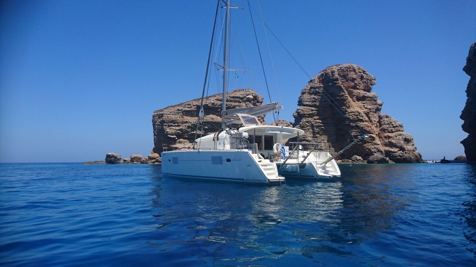 Naxos: Catamaran Cruise with Swim Stops, Food, and Drinks - How the captain chooses your route when the weather shifts