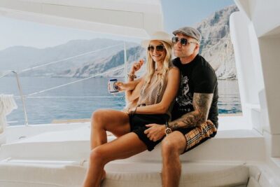 Panormo: Luxury Catamaran Cruise with Lunch & Open Bar - The Bay Stop: SUP, Snorkeling Gear, and That Pink Flamingo Float