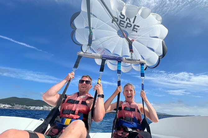 Parasailing in Ibiza with HD Video Option - Crew safety: parachute setup is on them
