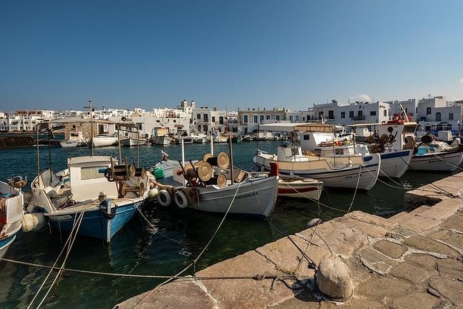 Paros Bus Island Tour - Parikia Old Town and the Castle Views: narrow streets, ocean panoramas