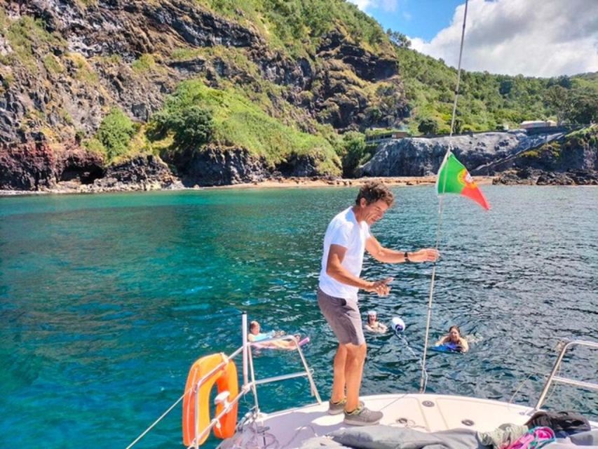 Ponta Delgada: Private Sailboat Cruise with Drinks & Snacks - The Caloura anchoring plan: when the sea turns into your playground