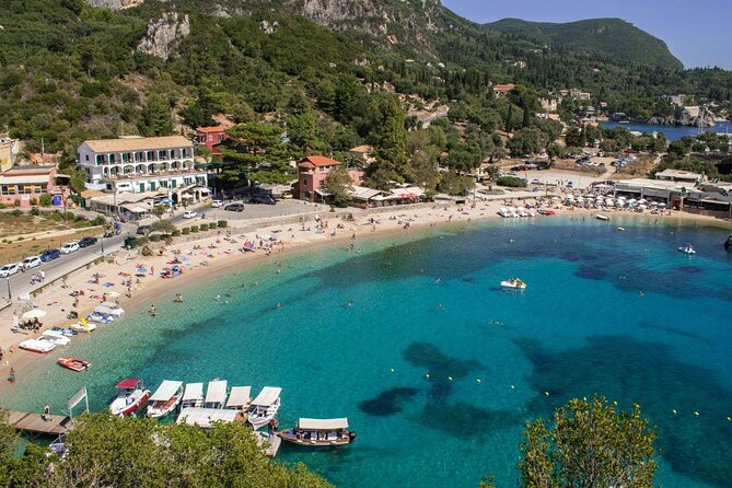 Private Corfu Tour- Glyfada & Paleokastritsa beach - Private comfort, bottled water, and Wi-Fi on the move