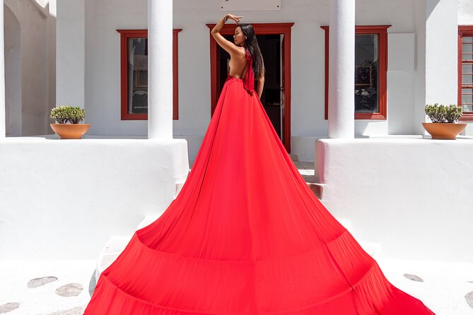 Private Flying Dress Photoshoot in Mikonos - Stop 2: ancient ruins and Aegean Sea viewpoints