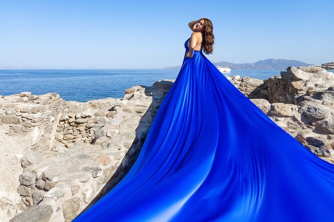 Private Flying Dress Photoshoot in Mikonos - Stop 1: Paraportiani Church for white-on-white drama