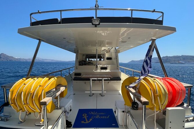 Private Full-Day Motor Yacht Cruise with Meal, Open Bar+Transfers - Akrotiri Lighthouse, then volcano country: the history stop you’ll actually remember