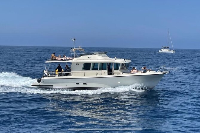 Private Full-Day Motor Yacht Cruise with Meal, Open Bar+Transfers - The caldera sailing route: from Vlychada toward beaches and caves