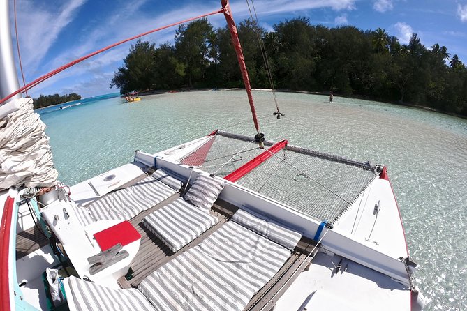 PRIVATE Full Day Tour : Moorea Snorkeling & Sailing on a Catamaran named Taboo - Snorkeling in Moorea’s lagoon: turtles, coral, and underwater tikis