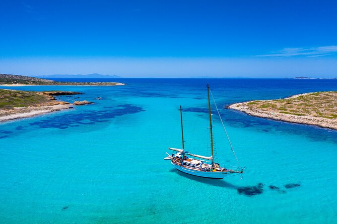 Private Full One-Day Tour Naxos & Heraklia - Sunset sailing back toward Paros cliffs
