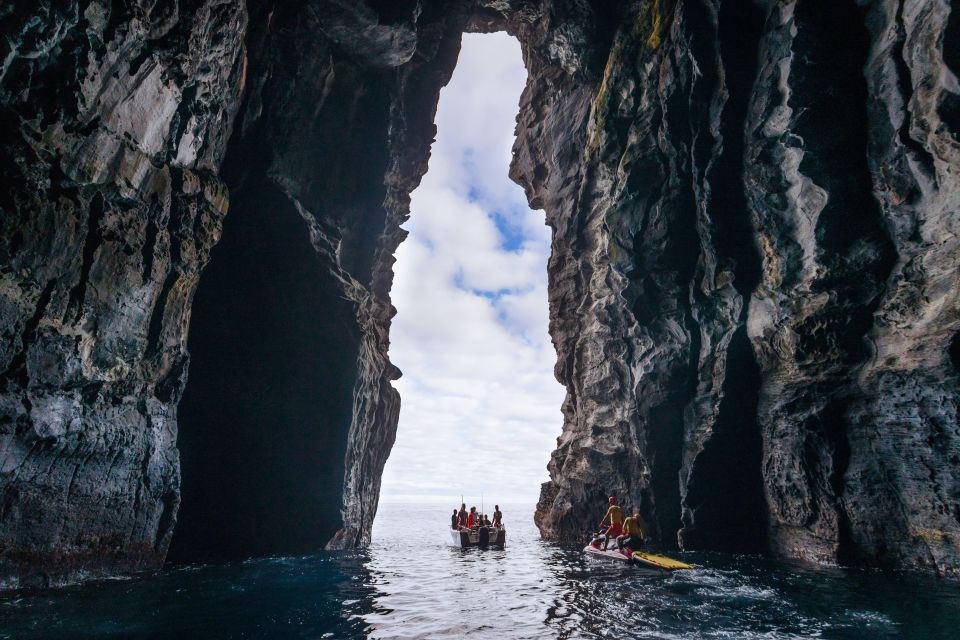 Rabo de Peixe: Cave Boat Tour on The North Coast - The cave section, Ribeirinha Lighthouse, and the old port of Santa Iria