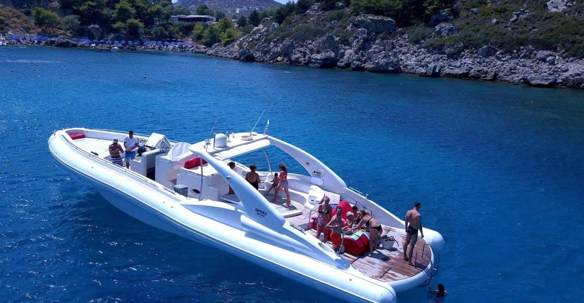 Rhodes: Beach Cruise with Swimming, Meal, & Unlimited Drinks - Anthony Quinn Bay: swim, snorkel, then lunch on board