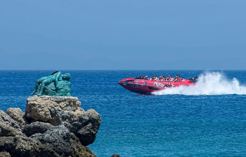 Rhodes: Beaches Trip by Jet Boat with Snorkeling and Drinks - The captain’s maneuver routine: the fun that makes the trip feel like a show