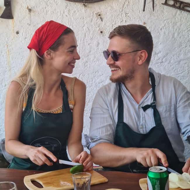 Rhodes: Cooking Class & Lunch at a Traditional Farmhouse - What lunch is like: olive-tree dining and unlimited drinks