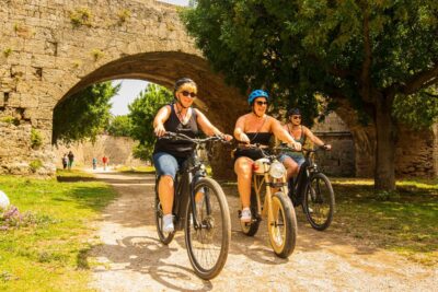 Rhodes: E-bike Highlights Sunset or Morning Photo Tour - Getting started at Explore Rhodes: helmets, a quick test, and a cool drink