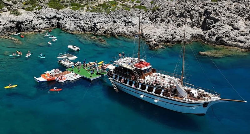 Rhodes: Gulet Trip with Food, Drinks, SUP, Kayak & Swimming - A Traditional Gulet Cruise Feel, With Room to Lounge