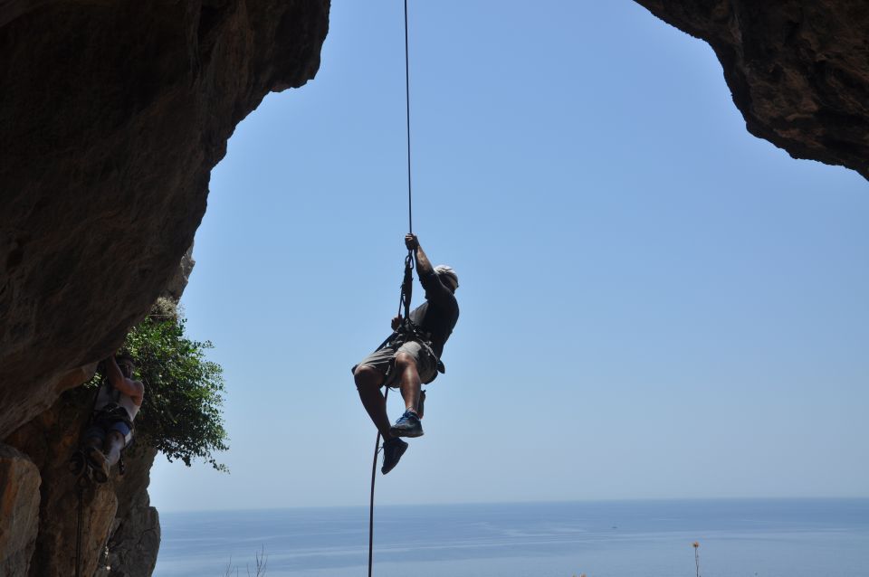 Rhodes: Ladiko Bay Rock Climbing and Rappelling Experience - Finishing With a Cool Swim: Ladiko Bay or Anthony Quinn