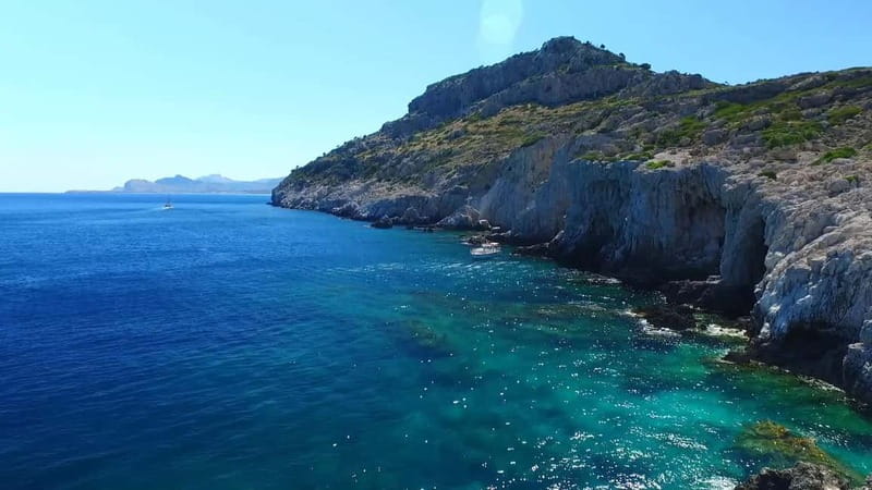 Rhodes: RIB Cruise with Drinks and 4 Swim Stops - The Ladiko stop: another beach angle on the same coastline