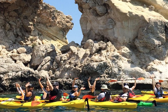 Rhodes Sea Kayaking Adventure small groups incl.Transfer & snack - Stop 2: Agathi Beach, Saint Agatha’s cave chapel, and Charaki’s Byzantine castle