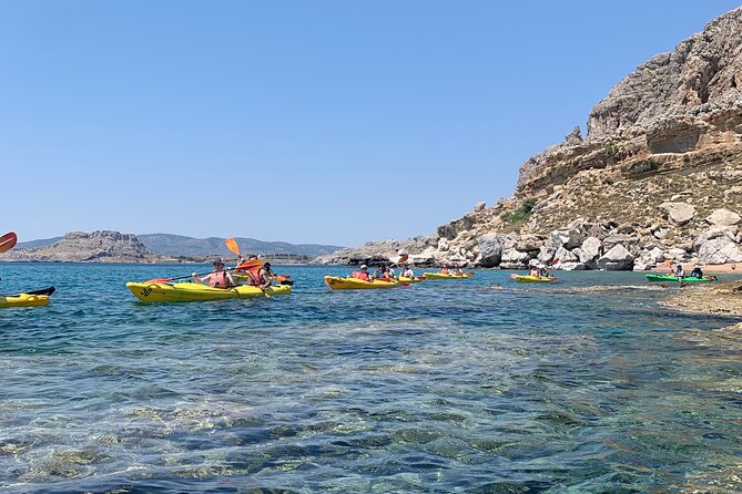 Rhodes Sea Kayaking Adventure small groups incl.Transfer & snack - Charaki/Haraki: fisherman village, seal’s cave, and rocky formations