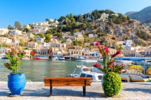 Rhodes: Speedboat trip to Symi Town and Panormitis Monastery - The onboard setup: AC deck, sundeck, and a bar
