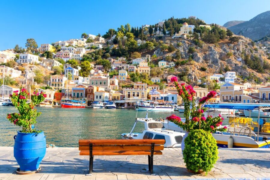 Rhodes: Speedboat trip to Symi Town and Panormitis Monastery - The onboard setup: AC deck, sundeck, and a bar