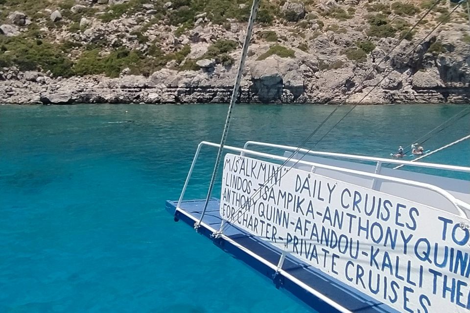 Rhodes Town: Anthony Quinn, Kalithea & Afandou Boat Cruise - Stop 1: Anthony Quinn Bay for Clear-Water Snorkeling and Beach Photos