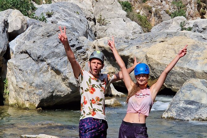 River Trekking at Kourtaliotiko Gorge Waterfalls to Preveli Beach - Stop 2: walking down the Megalopotamos River (and why balance matters more than speed)