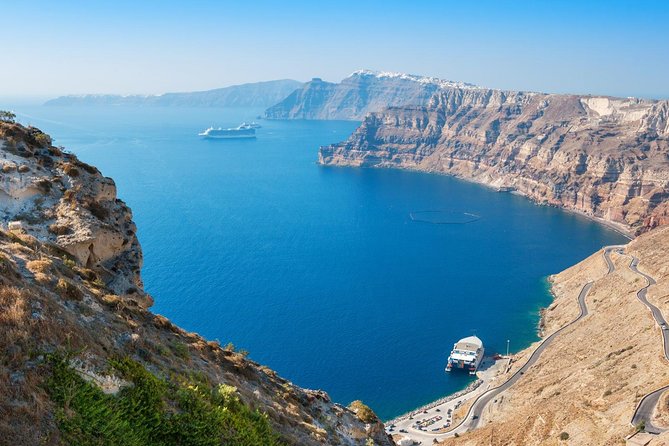 Santorini 8-Hour Private Tour with Hotel & Cruise Port Pickup - Stop 2: Three Bells of Fira (Blue Dome) Photo Stop