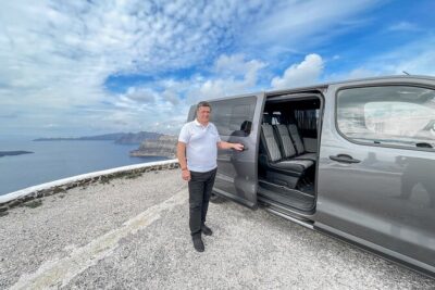 Santorini Airport to any Hotels or vice versa - Inside the ride: private car comfort plus onboard Wi‑Fi