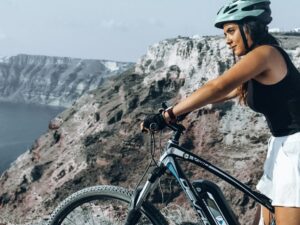 Santorini: Around the Island by Electric Bike - Getting rolling from Emporio to Castelli’s narrow streets