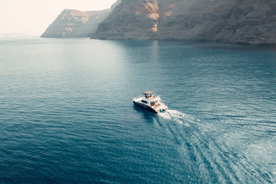 Santorini: Caldera Private Power Catamaran Cruise - The 30-minute swim window and why it’s a smart design
