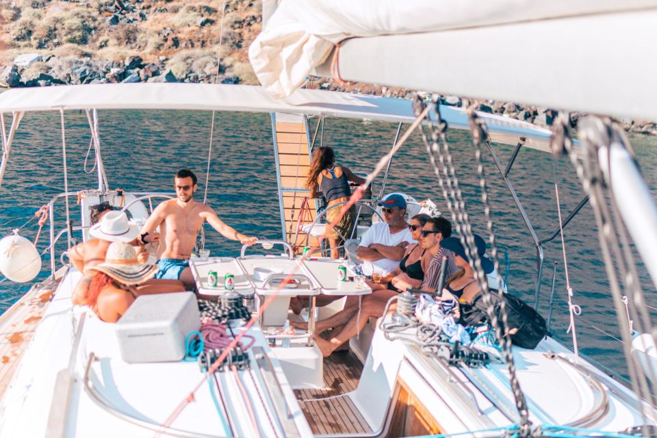 Santorini Caldera: Sunset Sailing Cruise with Meal - The sailing back at sunset: the Aegean goes quiet