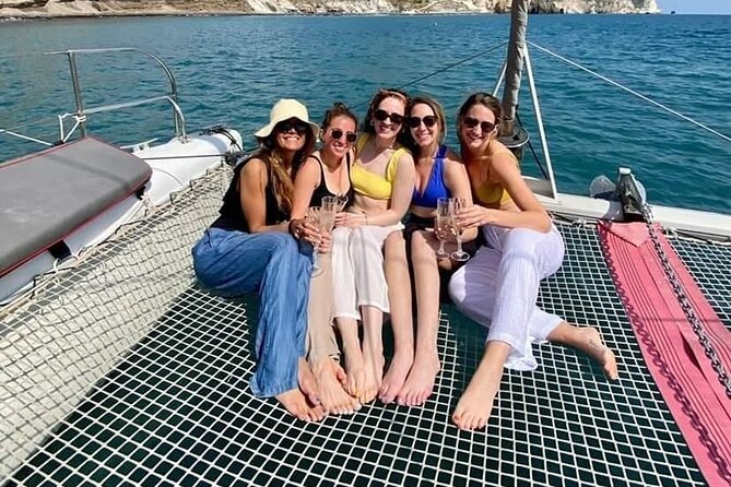 Santorini Catamaran Cruise – 5-Hour Private Sailing Experience - Red Beach stop: your first real chance to swim and snorkel
