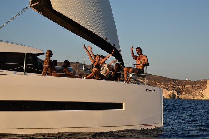 Santorini Catamaran Cruise with Fresh Meal and Open Bar - Key highlights at a glance