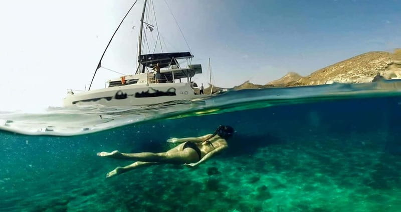 Santorini: Catamaran Cruise with Fresh Meal & Open Bar - Red and White Beach: the photo stop that actually earns its name
