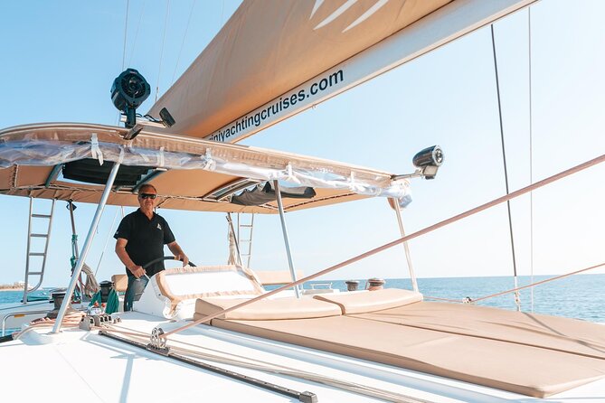 Santorini Catamaran Cruise: with Lunch, BBQ, Open Bar, Transfers - Volcano hot springs: the sulfur-water moment