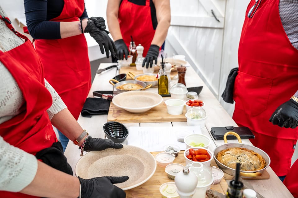 Santorini: Cooking Class with Lunch and Wine Tasting - What you’ll cook: tomato fritters, moussaka, and honeyed feta pie