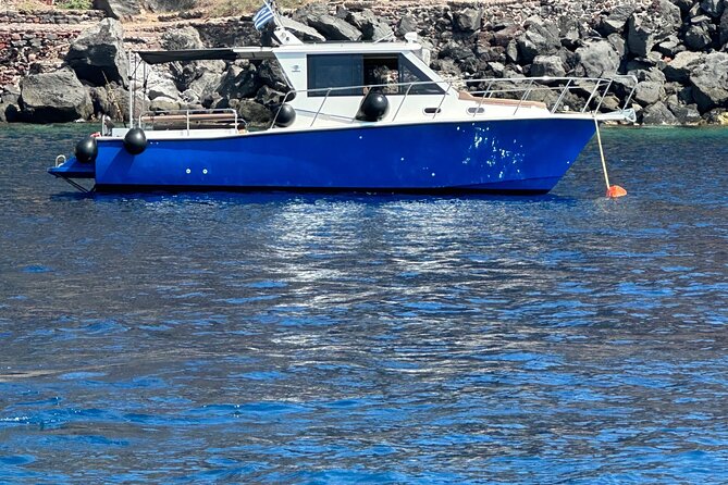 Santorini Fishing Private Cruise boat tour - BBQ, Snorkeling - From Ormos Ammoudiou to the Santorini Caldera